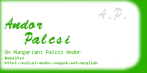 andor palcsi business card